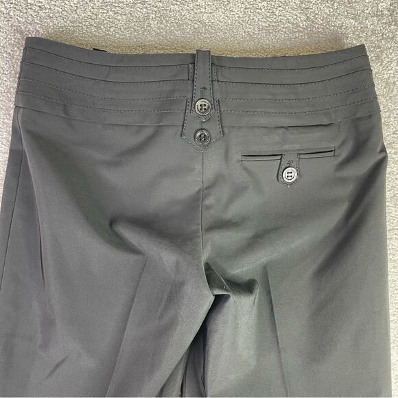 Karen Millen Capri Pants Women's 6 Black Wide Leg Cuffed Low Rise Button Pockets - Picture 5 of 13